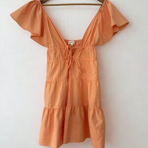 ALC Orange Ruffle Baby Doll Dress